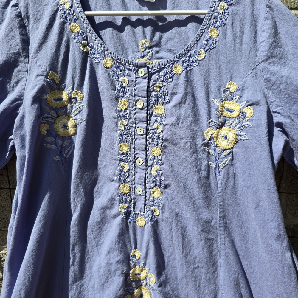 April Cornell Purple Floral Embroidered Dress - Picture 2 of 6